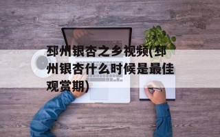 邳州银杏之乡视频(邳州银杏什么时候是最佳观赏期)