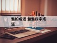 魅的成语 魑魅四字成语