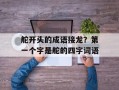 舵开头的成语接龙？第一个字是舵的四字词语