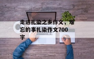 走进扎染之乡作文，难忘的事扎染作文700字