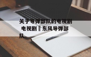 关于导弹部队的电视剧 电视剧巜东风导弹部队