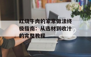 红烧牛肉的家常做法终极指南：从选材到收汁的完整教程
