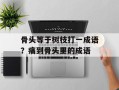 骨头等于树枝打一成语？痛到骨头里的成语