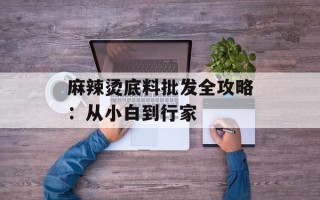 麻辣烫底料批发全攻略：从小白到行家