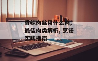 香辣肉丝用什么肉, 最佳肉类解析, 烹饪实践指南