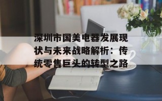 深圳市国美电器发展现状与未来战略解析：传统零售巨头的转型之路