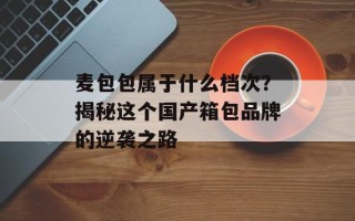麦包包属于什么档次？揭秘这个国产箱包品牌的逆袭之路