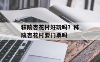 秣陵杏花村好玩吗？秣陵杏花村要门票吗