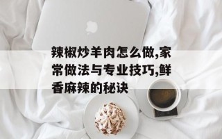 辣椒炒羊肉怎么做,家常做法与专业技巧,鲜香麻辣的秘诀