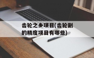齿轮之乡项目(齿轮副的精度项目有哪些)