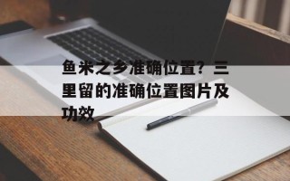 鱼米之乡准确位置？三里留的准确位置图片及功效