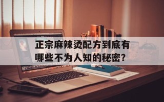正宗麻辣烫配方到底有哪些不为人知的秘密？