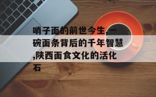 哨子面的前世今生,一碗面条背后的千年智慧,陕西面食文化的活化石