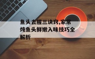 鱼头去腥三诀窍,家常炖鱼头鲜嫩入味技巧全解析