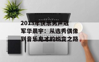 2013年快乐男声冠军华晨宇：从选秀偶像到音乐鬼才的蜕变之路