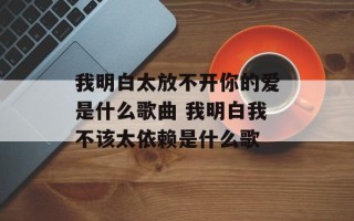 我明白太放不开你的爱是什么歌曲 我明白我不该太依赖是什么歌