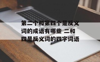 第二个和第四个是反义词的成语有哪些 二和四是反义词的四字词语