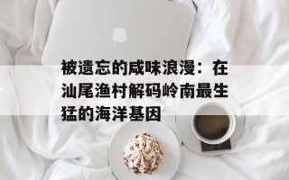 被遗忘的咸味浪漫：在汕尾渔村解码岭南最生猛的海洋基因