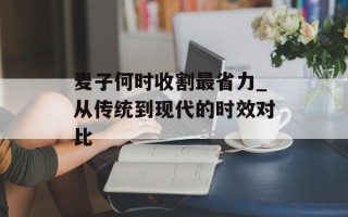麦子何时收割最省力_从传统到现代的时效对比