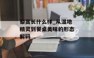 藜蒿长什么样_从湿地精灵到餐桌美味的形态解码