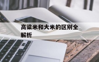 高粱米和大米的区别全解析