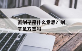 面剂子是什么意思？剂子是方言吗