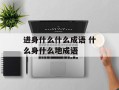 进身什么什么成语 什么身什么地成语