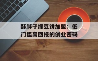 酥胖子绿豆饼加盟：低门槛高回报的创业密码