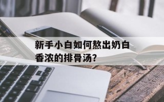新手小白如何熬出奶白香浓的排骨汤？