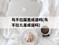 鸟不拉屎是成语吗(鸟不拉几是成语吗)