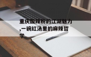 重庆酸辣粉的江湖魅力,一碗红汤里的麻辣哲学