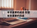 非常重要的成语 形容非常重要的词语