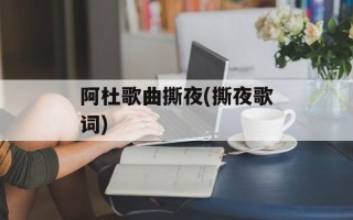 阿杜歌曲撕夜(撕夜歌词)