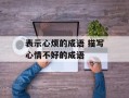 表示心烦的成语 描写心情不好的成语
