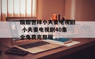 酸甜苦辣小夫妻电视剧 小夫妻电视剧40集全免费完整版