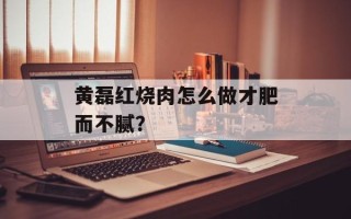 黄磊红烧肉怎么做才肥而不腻？