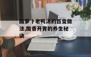 酸萝卜老鸭汤的百变做法,酸香开胃的养生秘诀