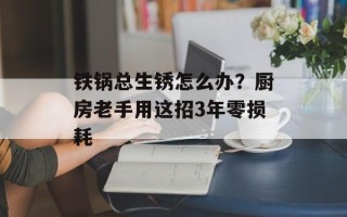 铁锅总生锈怎么办？厨房老手用这招3年零损耗