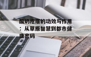 酸奶疙瘩的功效与作用：从草原智慧到都市健康密码