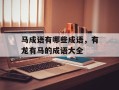 马成语有哪些成语，有龙有马的成语大全