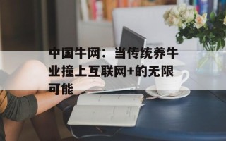 中国牛网：当传统养牛业撞上互联网+的无限可能