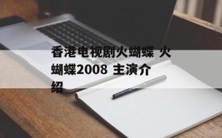 香港电视剧火蝴蝶 火蝴蝶2008 主演介绍