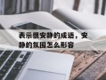 表示很安静的成语，安静的氛围怎么形容