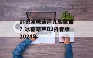 都说冰糖葫芦儿酸歌曲？冰糖葫芦DJ抖音版2024年