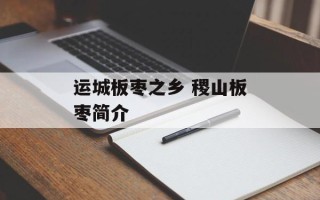 运城板枣之乡 稷山板枣简介