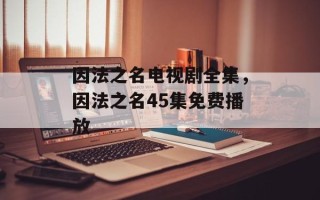 因法之名电视剧全集，因法之名45集免费播放