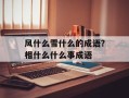 风什么雪什么的成语？相什么什么事成语
