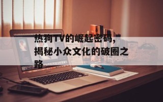 热狗TV的崛起密码,揭秘小众文化的破圈之路