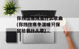 你挡住寒风是什么歌曲(你挡住寒冬温暖只保留给我什么歌)