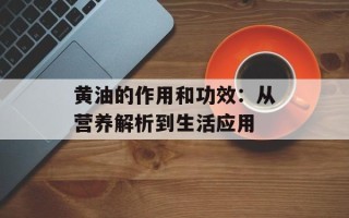 黄油的作用和功效：从营养解析到生活应用